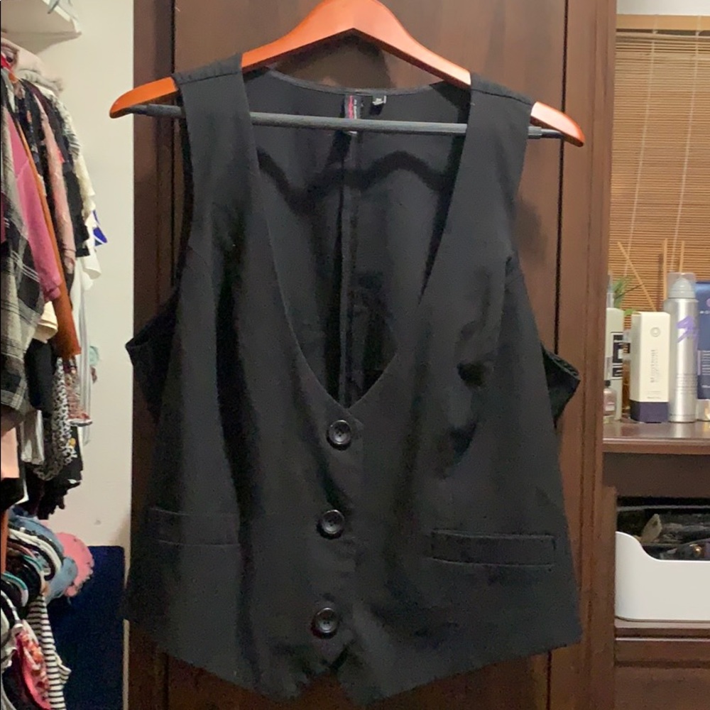 Black Button Down Vest